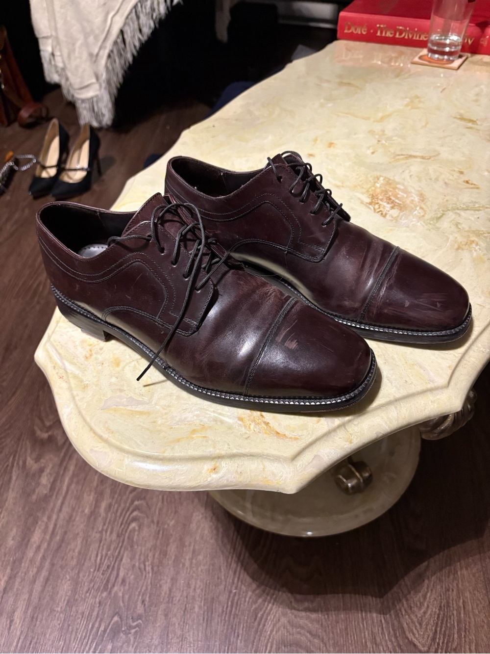 Cole Haan Men's Burgundy Oxblood Lace-Up Oxfords
